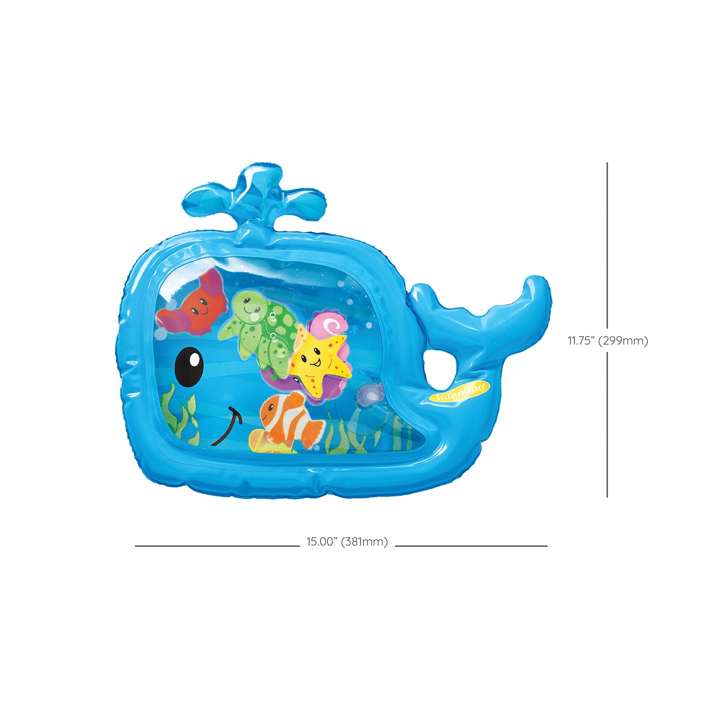 Infantino Pat & Play Water Mat - Blue Whale Themed Sensory Play Mat for Infants, BPA Free, 1 Count, Model 206-685