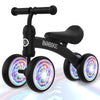 Bobike Baby Balance Bike for Toddlers, 12-36 Months, Small, Plastic, 4 Wheels, Colorful Black-Light, Model HB01-3