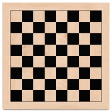 A&A 17.25'' Professional Wooden Chess Board with Storage Bag/Ebony Wood & Maple Inlay / 1.75'' Squares w/o Notation