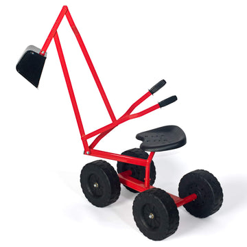 WONKAWOO Monster Wheel Sand Digger 360 Rotation Metal Crane Excavator Backhoe Ride On Toy