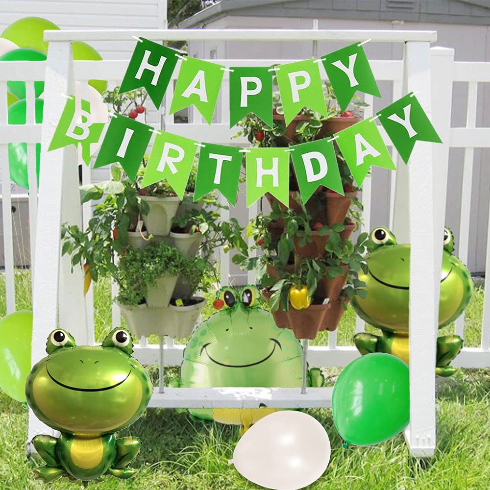 Laventy Frog Birthday Decoration Frog Balloon Frog Birthday Party Supplies Reptile Birthday Party Decorations Frog Princess Party Decoration Garden Birthday Decoration