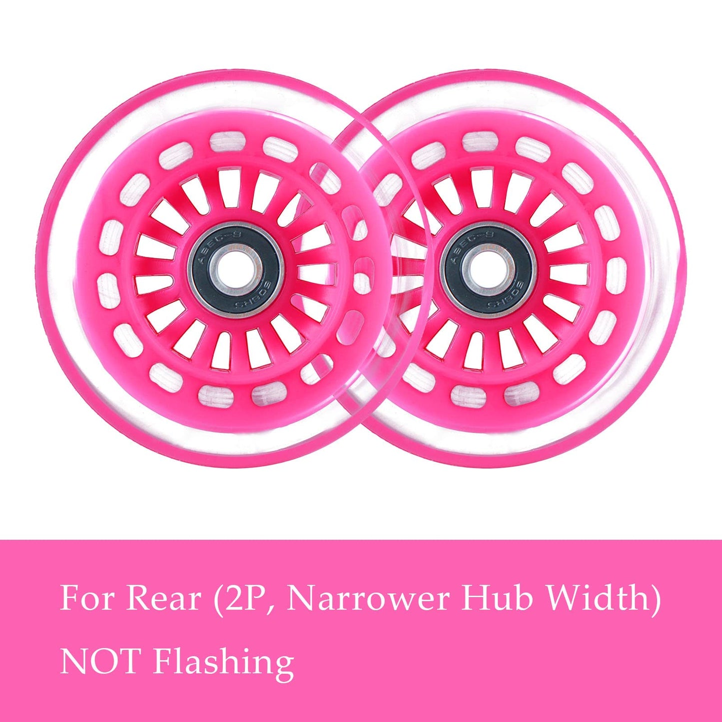 Wiggle Car Polyurethane Replacement Wheels Set (Front,2P Light Up), Swing Car Tires Pack (Rear,2P Narrower) Upgrade For Ride-On