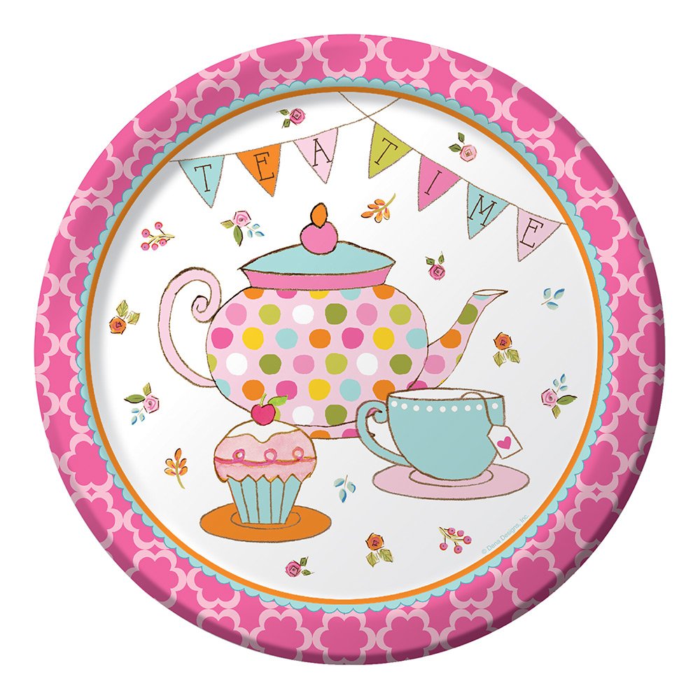 Tea Time Dinner Plate 8.75 (8) Party Supplies