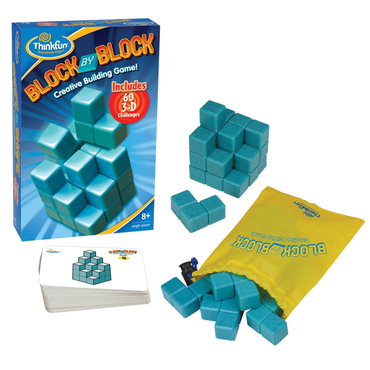 Ravensburger ThinkFun Block by Block 3D Puzzle Game - Multi Color, Plastic, Travel-Friendly, Ages 8 and Up