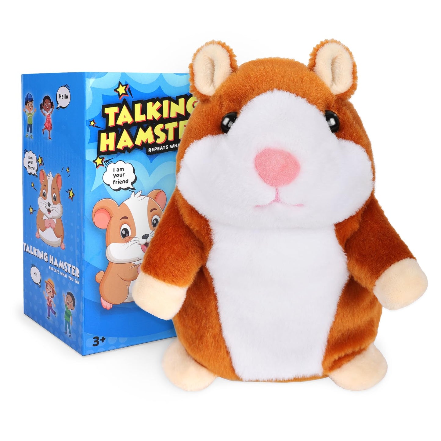 Minureda Toddler Toys Talking Hamster Repeats What You Say, Kids Interactive Stuffed Animal Plush Toys, Birthday Gift for 3-8 Ye