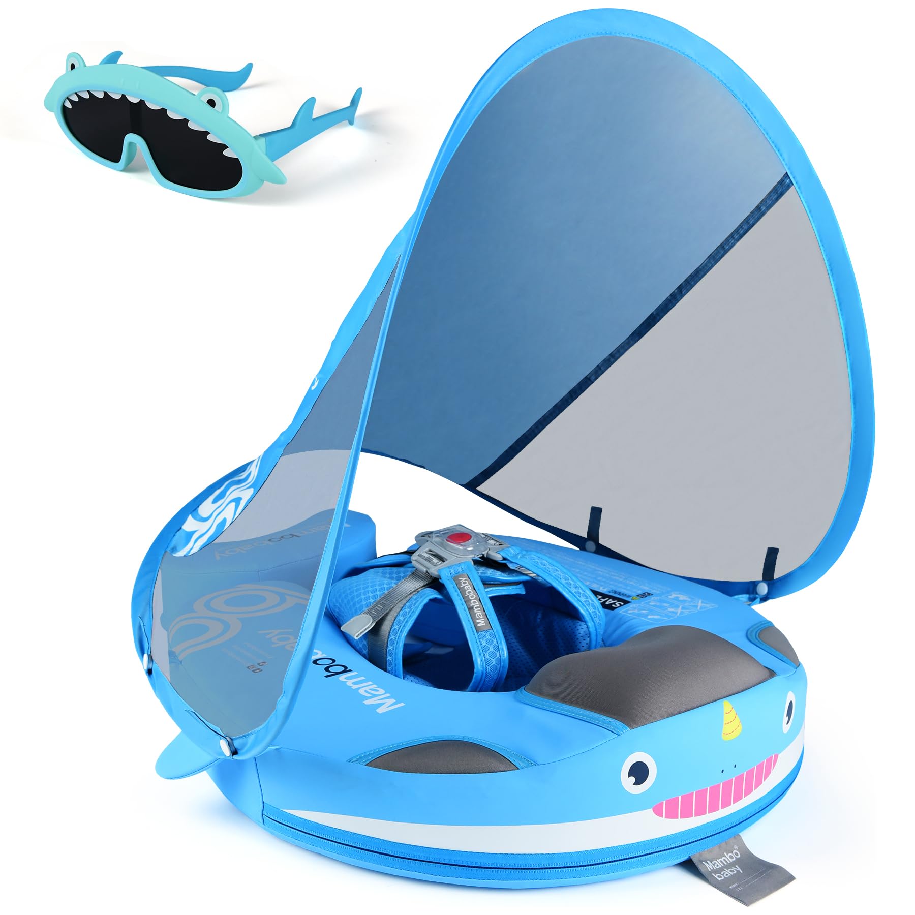 Joyooss Mambobaby Float with Canopy, Never Flip Over Baby Pool Float Float with Canopy Non Inflatable Infant Pool Float, Water F
