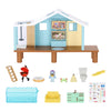 Bluey Beach Cabin Playset with Exclusive Goggles Figure, 10 Play Pieces, Multicolor, Model 17551