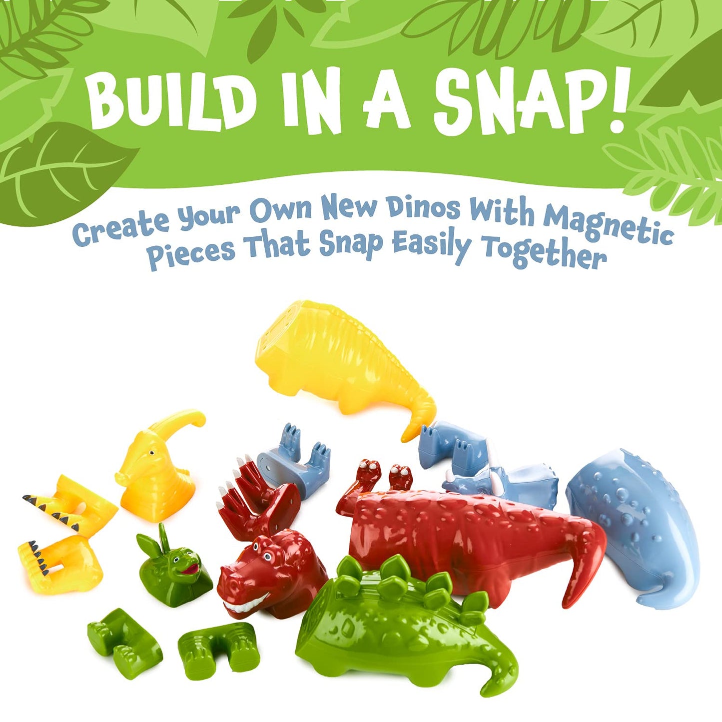 Magnetic Mix Or Match Dinosaurs Toy Play Set, 15 Pieces