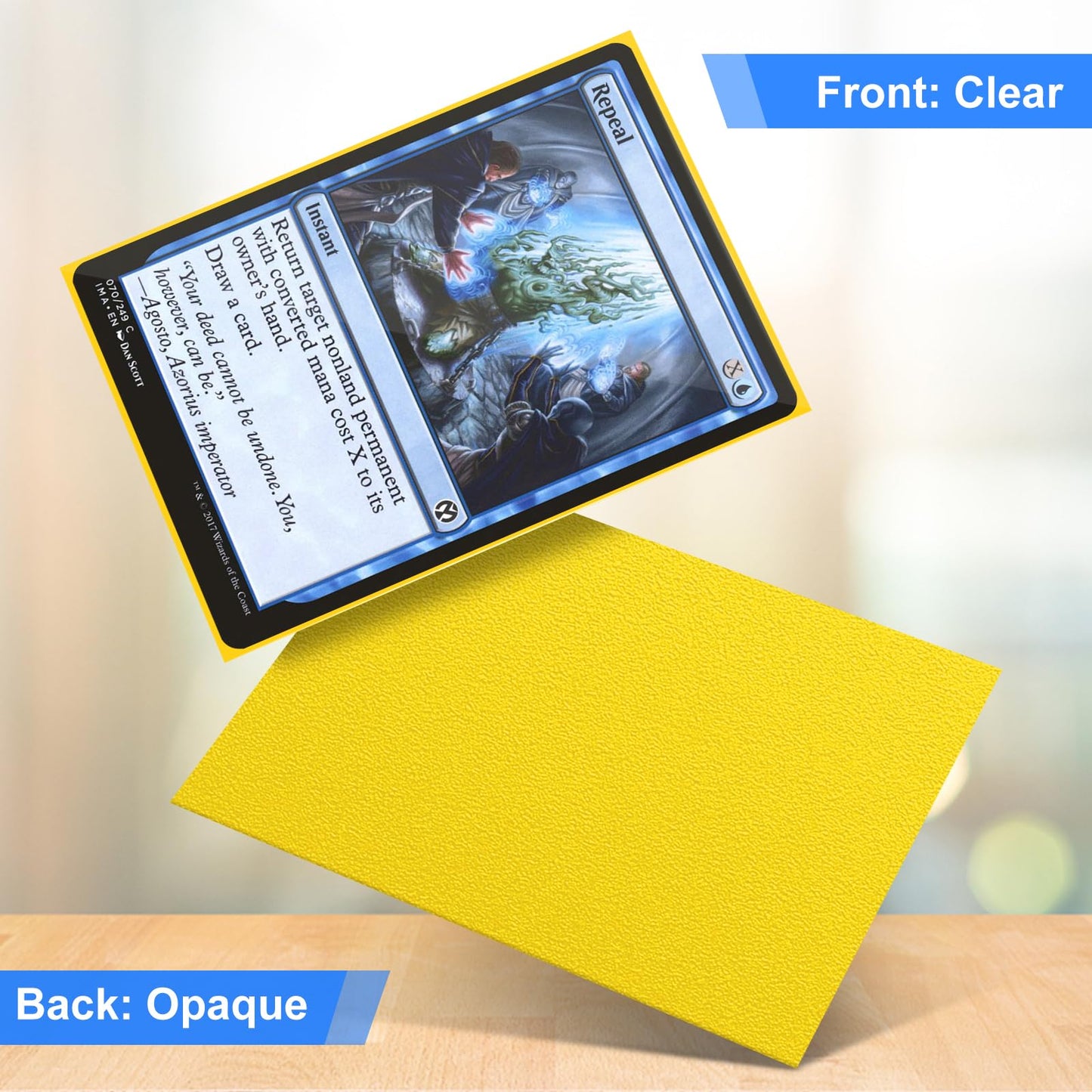 Yellow Card Sleeves Fit For Mtg, 300Ct Perfect Fit Standard Matte Card Sleeves For Trading Card Sports Card Baseball Card Tcg Ma