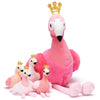 IKASA Mommy Flamingo Stuffed Animal Mom and Baby Plush Toy, Cute 24'' Soft Small Mama Family Set Cuddly Toys with Little Mini Ba