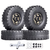 Hobbypark Brass 1.0 Beadlock Wheels & Tires For 1/18 Trx4M Upgrades Parts 1/18 Scx24 1/24 Rc Crawler Replacement, Set Of 4 (Type