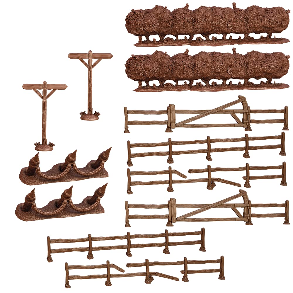 Mantic Games Mgtc125 Terraincrate: Battlefield Fences & Hedges, Multi