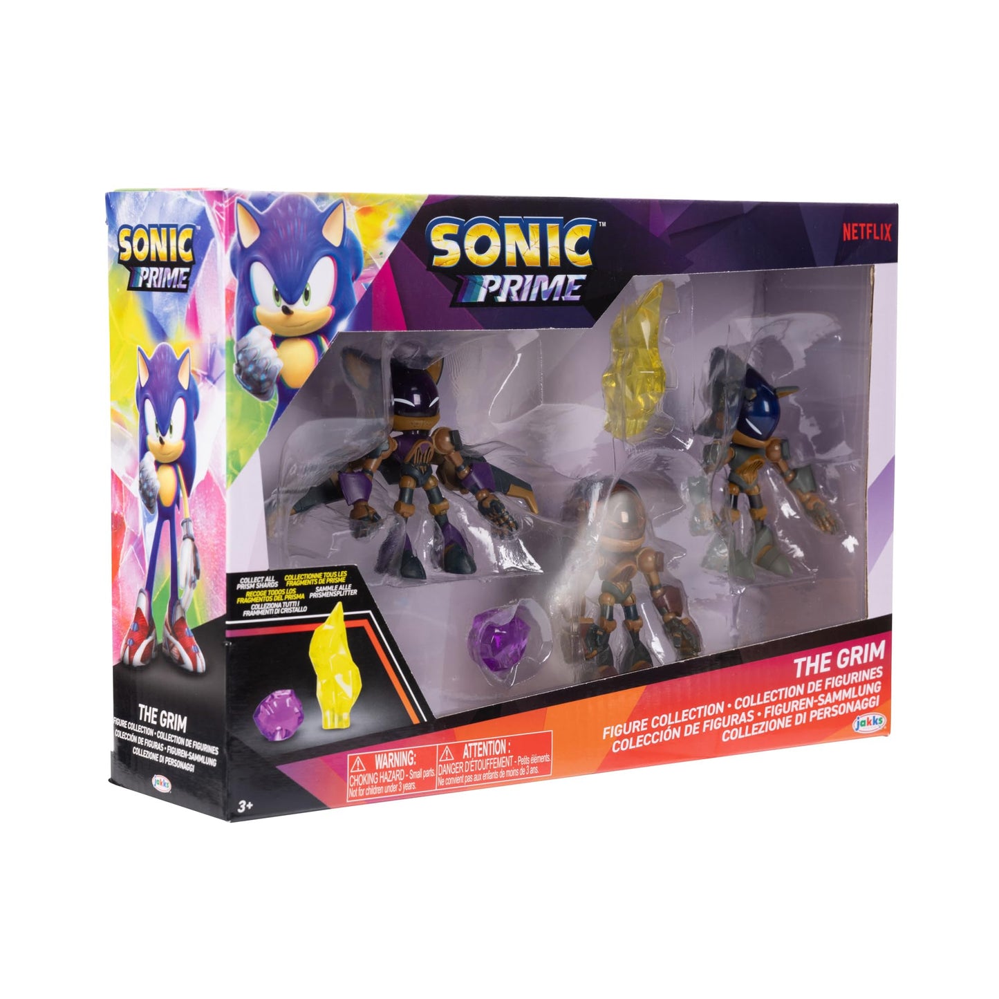 Sonic The Hedgehog 2.5-inch Action Figures Multipack: The Grim - Sonic Trooper, Knuckles Trooper, Rouge Trooper, Yellow & Purple Shards, Ages 3+