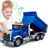 Bstoyder Large Blue Dump Truck Toy for Kids 3-8 Years - Friction Powered with Lights & Sounds, Perfect Birthday Gift