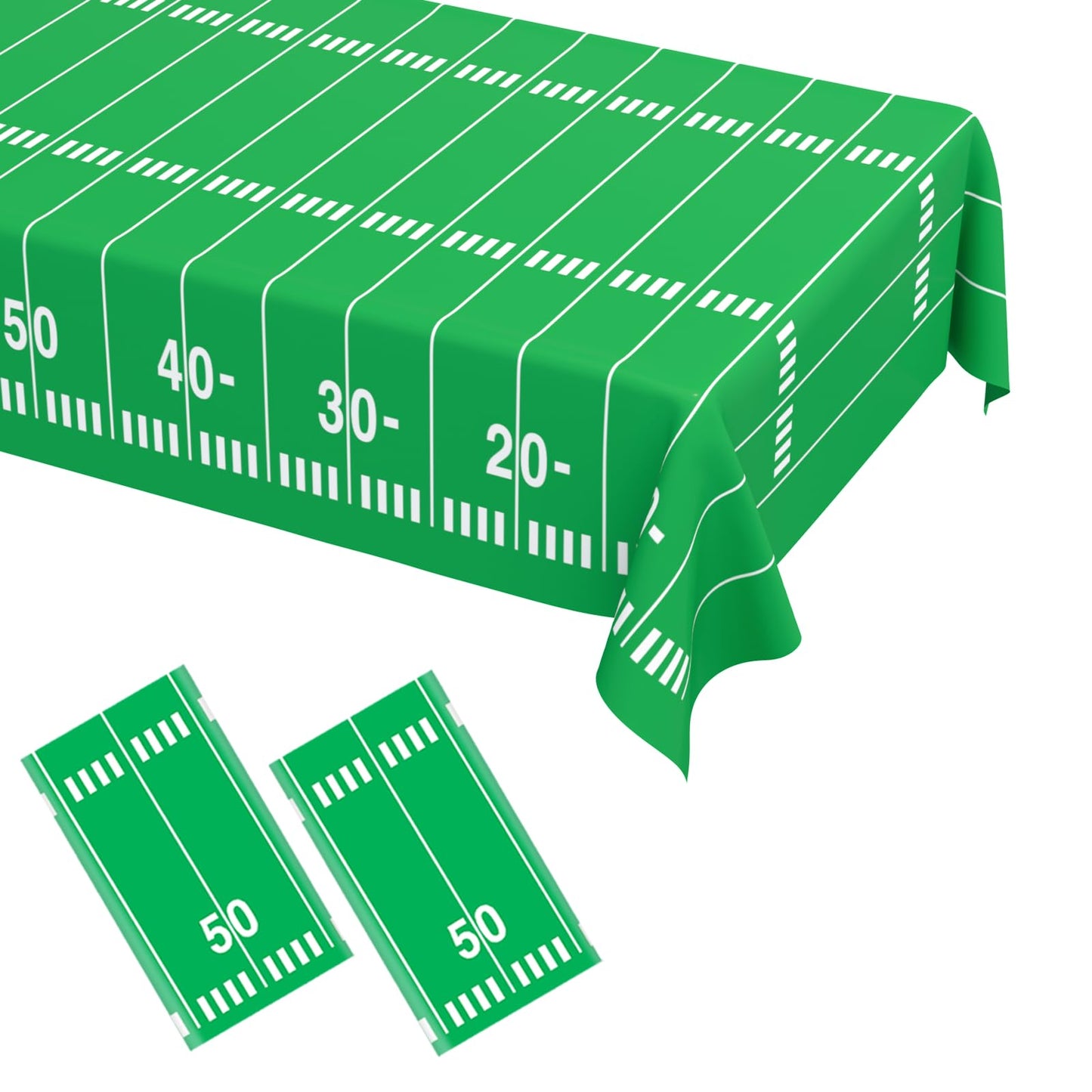 Wnink Football Tablecloth Party Decorations, 2 Pack Plastic Touchdown Table Cover For Birthday Party Superbowl Football Themed P
