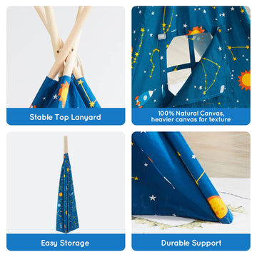 Asweets Kids Teepee Tent Children Play Tent Indoor Outdoor Play Tent Cotton Tent For Girls And Boys Kids Teepee (Starry Sky Tent