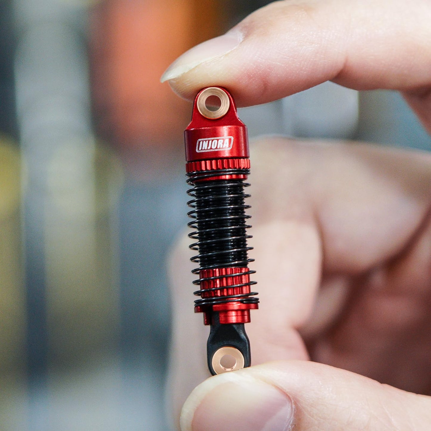 INJORA 53mm 6g Each Shocks- Absorber Oil Threaded Damper for TRX4M TRX4MT 1/18 RC Crawler Upgrade(Red)