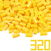 320 Pieces 2X4 Yellow Bricks Building Blocks Creative Play Set Classic Basic Parts Toy Accessories Combine With 3001 Major Brick Brands (Yellow)