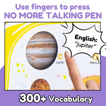 ZeenKind English Learning Talking Book for Kids, 300+ Words, Blue & Yellow, Model 10998, Educational Toy for Ages 2-6