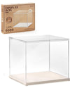 Rolife Clear Acrylic Display Case For Hobby Collectibles, Easy Assemble Dust Cover Showcase Clear Storage Bins, Stackable Storage Plastic Box With Wooden Base