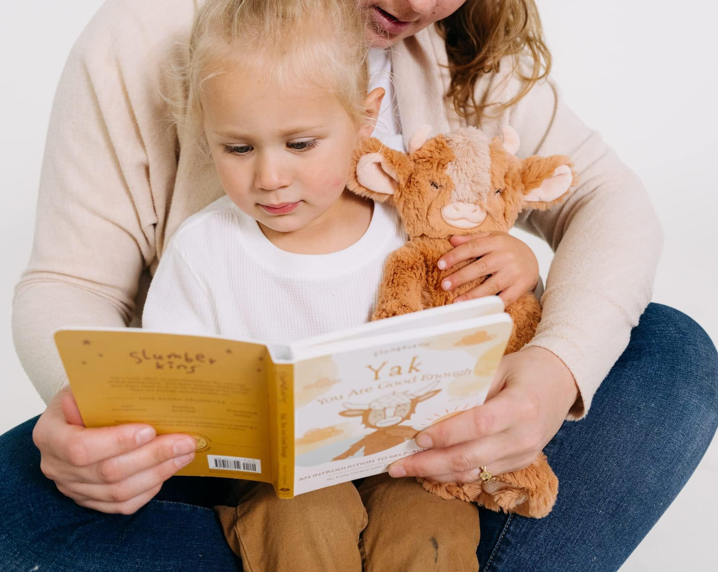 Slumberkins Yak Snuggler & 2 Board Books Complete Set Bundle | Promotes Self-Acceptance & Positive Self-Talk | Social Emotional Tools For Ages 0+ (Yak Snuggler Plush + 2 Board Books)