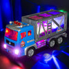 Toy Fire Truck- Garbage Truck- Construction Excavator Toys- Container Truck Toy Cars for Toddlers Boys 1-3 4-7 Birthday Gifts, T