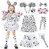 COSPELEY 101 Dalmatian Costume for Kids, Girls Shirt Outfit Ears Headband Socks Accessories for 101st Day Of School (Middle(8-10