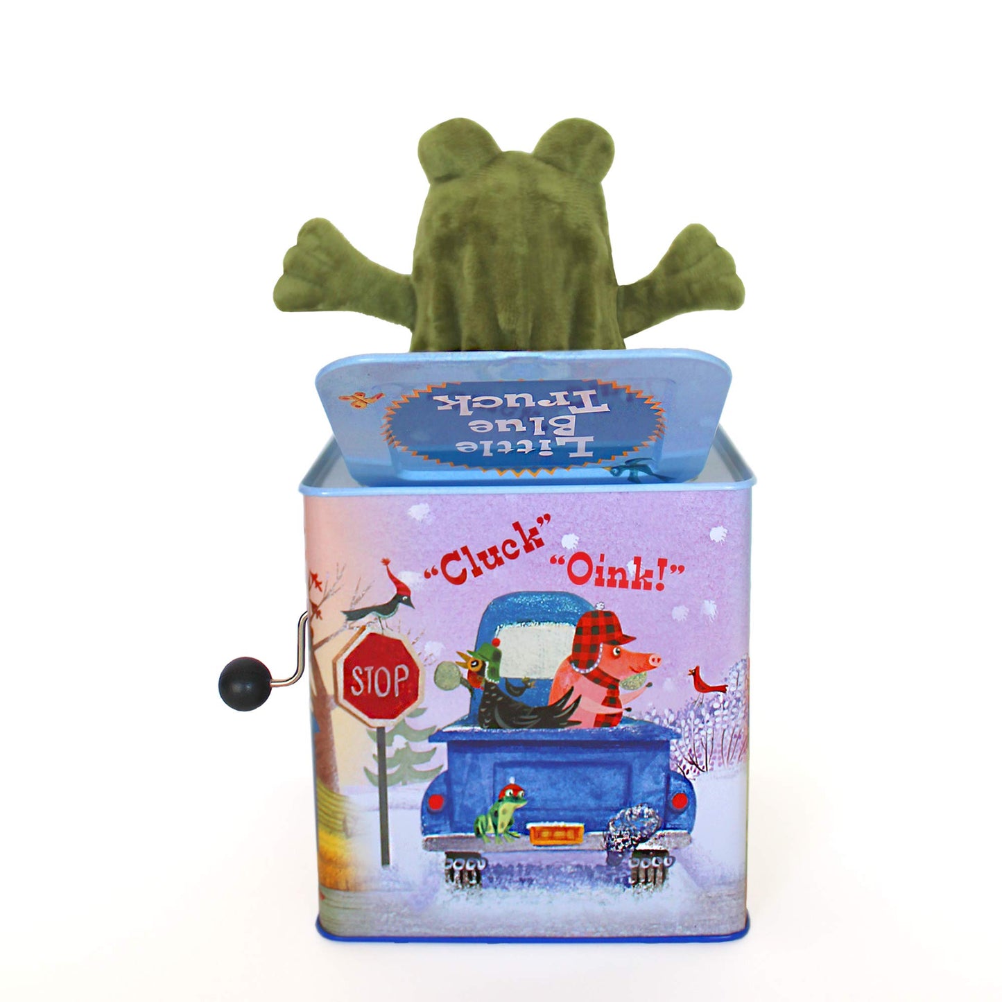 Yottoy Contemporary Collection | Little Blue Truck Jack-In-The-Box Infant Plush Toy With Music