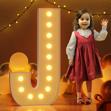 Imprsv 4Ft Marquee Light Up Letters J, Large Light Up Letters For Baby Shower Anniversary Wedding Room Decor, Big Letters For Pa