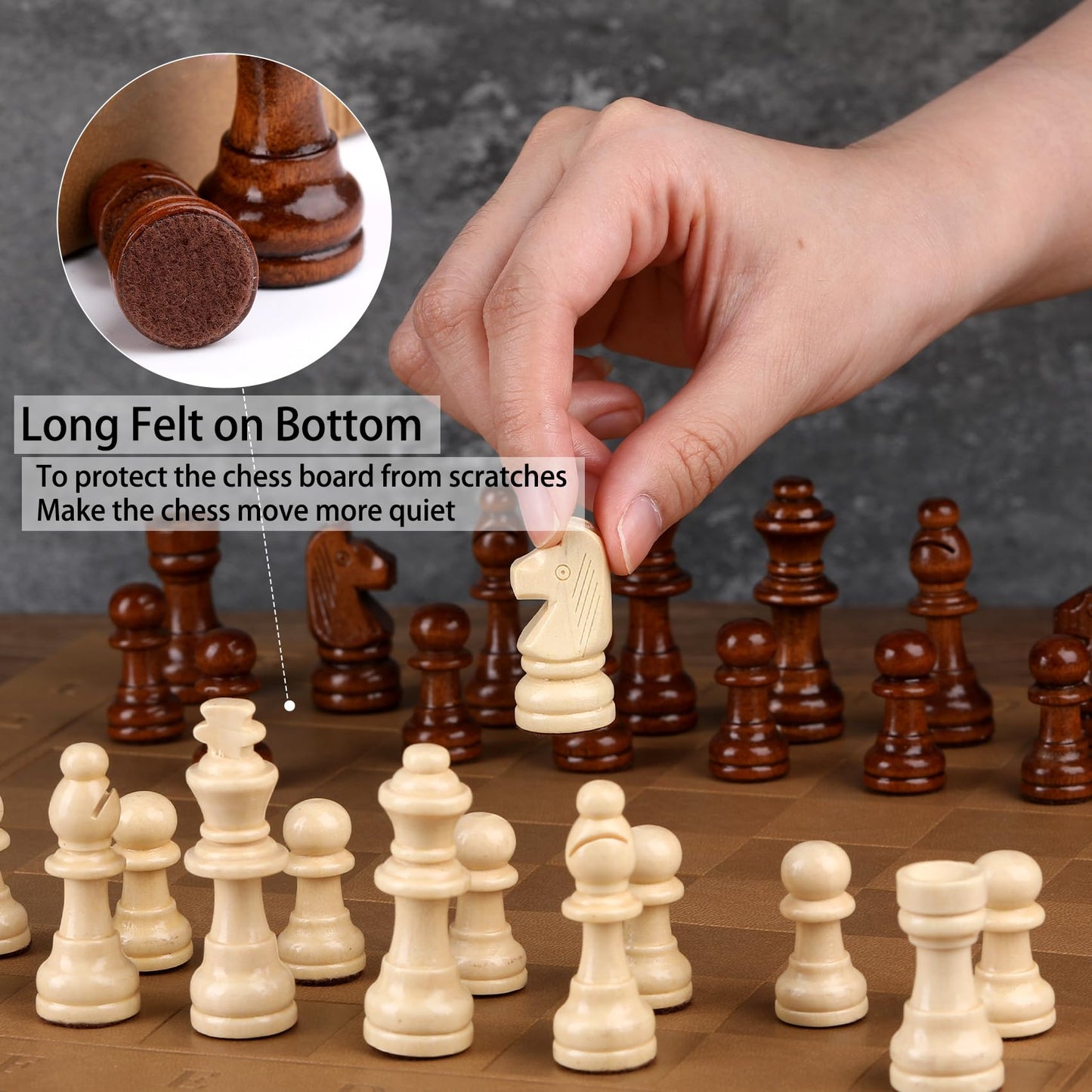 Rinten Chess Set Board For Kids & Adults, 12'' Leather Travel Magnetic Chess & Checkers Folding Board 2 In 1 Sets, Portable Fold