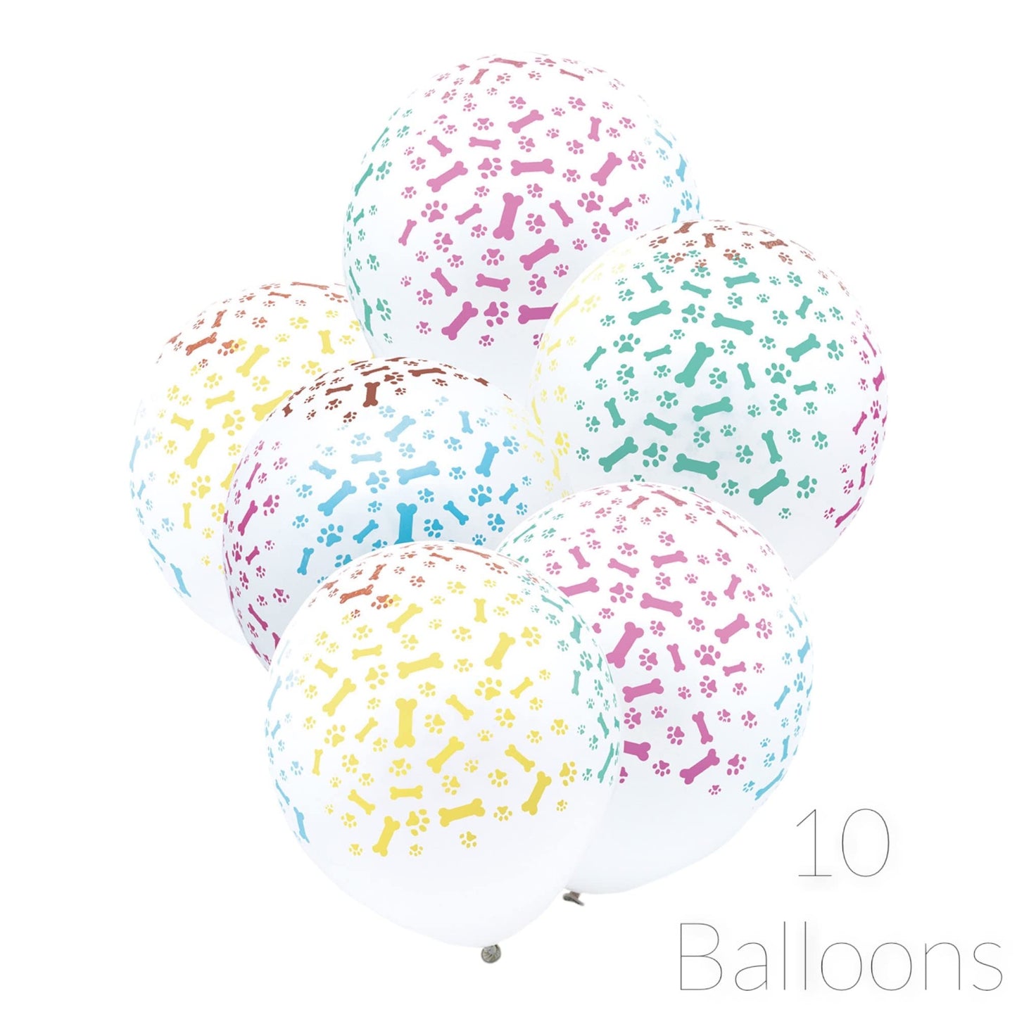 Oojami 1 Pack Paw Print Colorful Table Cover Includes Balloons Ideal for Kids Birthday Party, Dog Birthday Theme Party, Puppy Pa