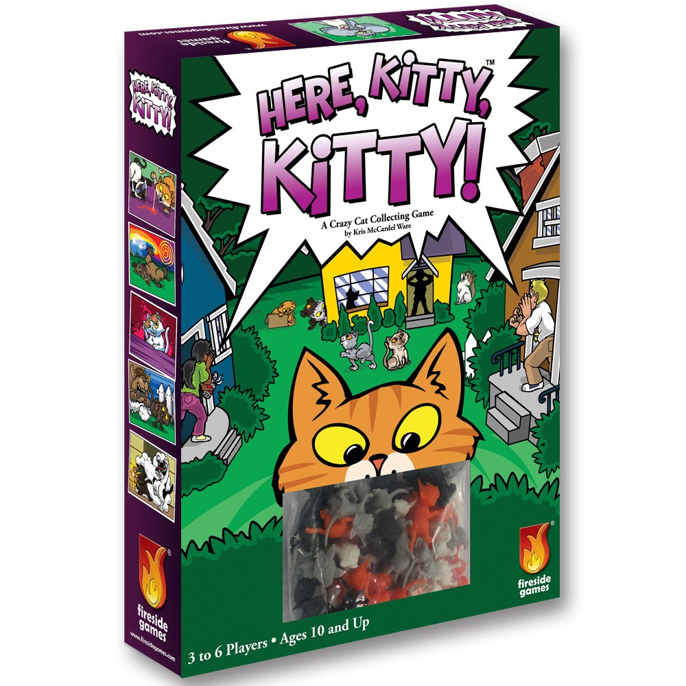 Here, Kitty, Kitty Board Game – Collect Cats And Score Big With 3-6 Players Ages 8+ – Witty Tabletop Cat Card Games For Casual Game Nights – Family Card Games For Adults And Kids By Fireside Games