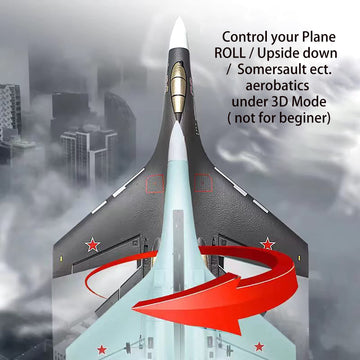 PLRB TOYS RC Plane Remote Control Airplane RTF 4CH Brushless Tail Motor 3D / 6D Stunt Function SU35 Jet Aircraft with Hobby Mode
