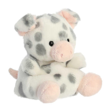 Aurora® Spotted Piglet™ Stuffed Animal - Mini White Pocket-Sized Palm Pals™ Collectible - 5 Inches