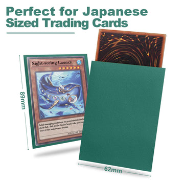 Green Yu-gi-oh Card Sleeve 200 Pack Japanese Small Card Sleeves Photocard Sleeves 62x89mm Back Textured Perfect Shuffling Protect Your Japanese Sized Trading Cards Kpop Photocard Never Tear