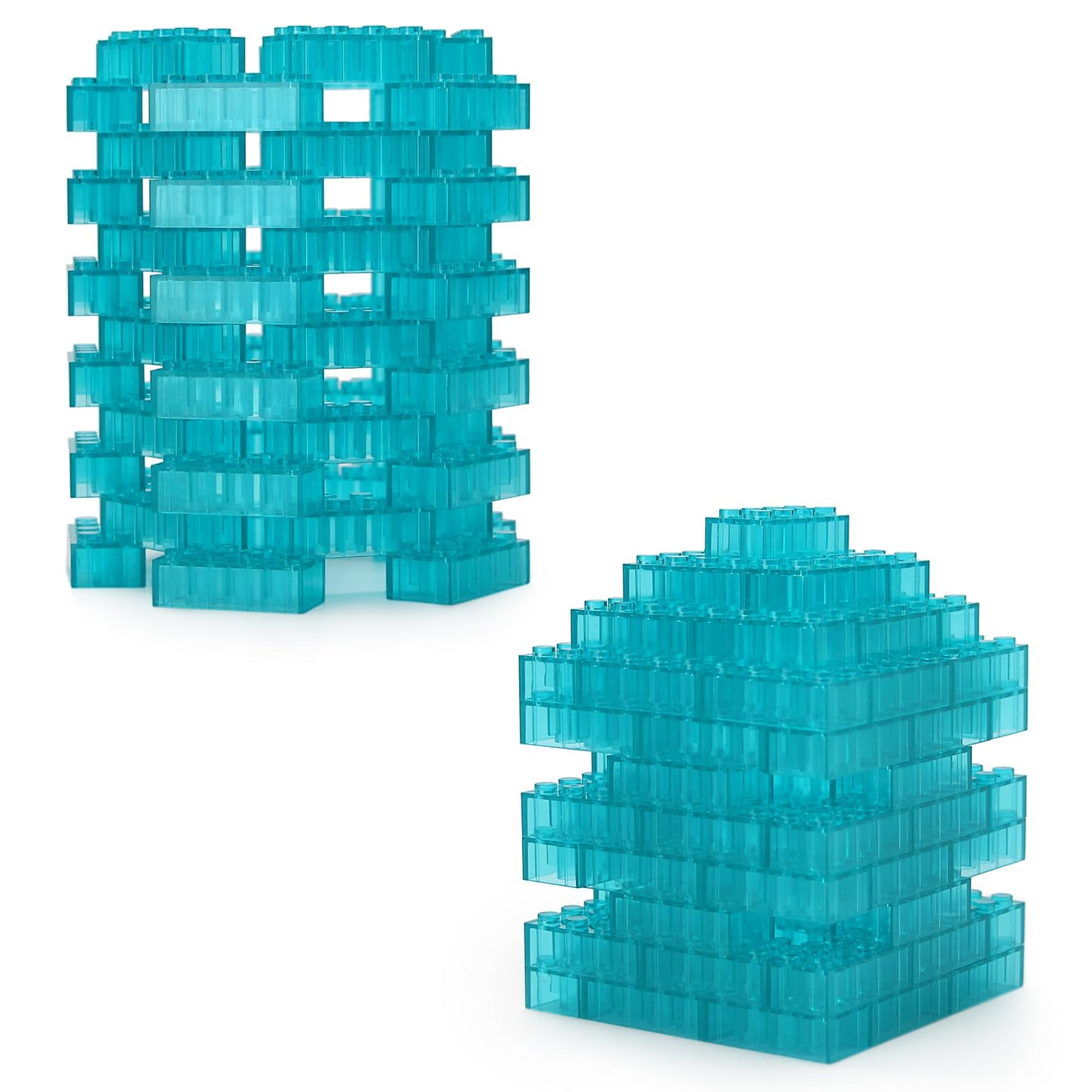 Feleph 320 Pieces Transparent Light Blue 2X4 Bricks Parts Building Kit Creative Play Set Blocks Classic Toy Accessories Compatible With 3001 Major Brands (Trans Light Blue)