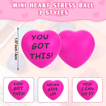 Tradder 36 Pcs Heart Stress Balls Appreciation Heart Shaped Foam Balls Motivational Stress Balls Relief Gifts Bulk For Kids Adul