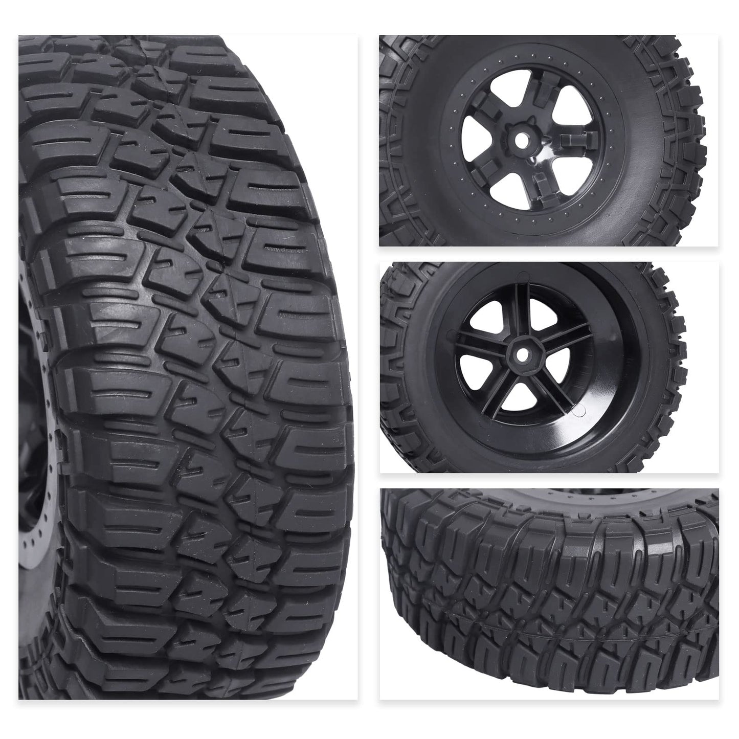 CrazyHobby RC Short Course Truck Wheels and Tires with Foam Inserts for 1/10 Traxxas Slash 4X4 BL-2S 2WD Losi Tenacity TT Baja R