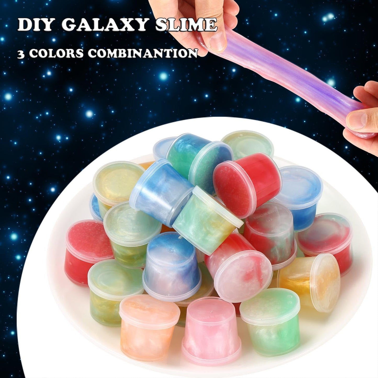 Galaxy Slime Party Favors, Mini Slime 30 Pack, Stretchy, Non-Sticky, Non-Mess Party Favor Slime For Girls And Boys Christmas Stocking Stuffers - Valentine Kids Slime, Classroom Reward