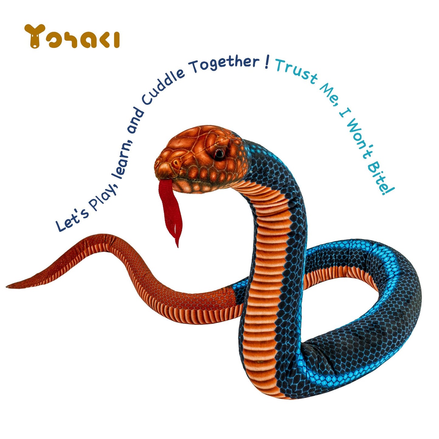 Yohaki Snake Plush Toy, 59'' Large Washable Simulated Snake Plush Cuddle Toy, Soft And Cute Children'S Gift For Boys And Girls,