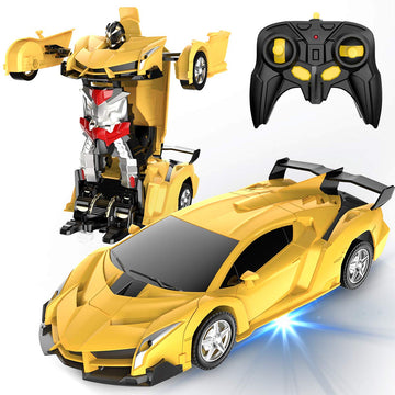 Remote Control Car, Transform Robot RC Cars for Kids Toys, 2.4Ghz 1:18 Scale Racing Car with One-Button Deformation, 360Drifting
