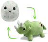 Hatchkinz Reversible Triceratops Egg Plushie | 8" Green Polyester | Mood Plush Stress Relief
