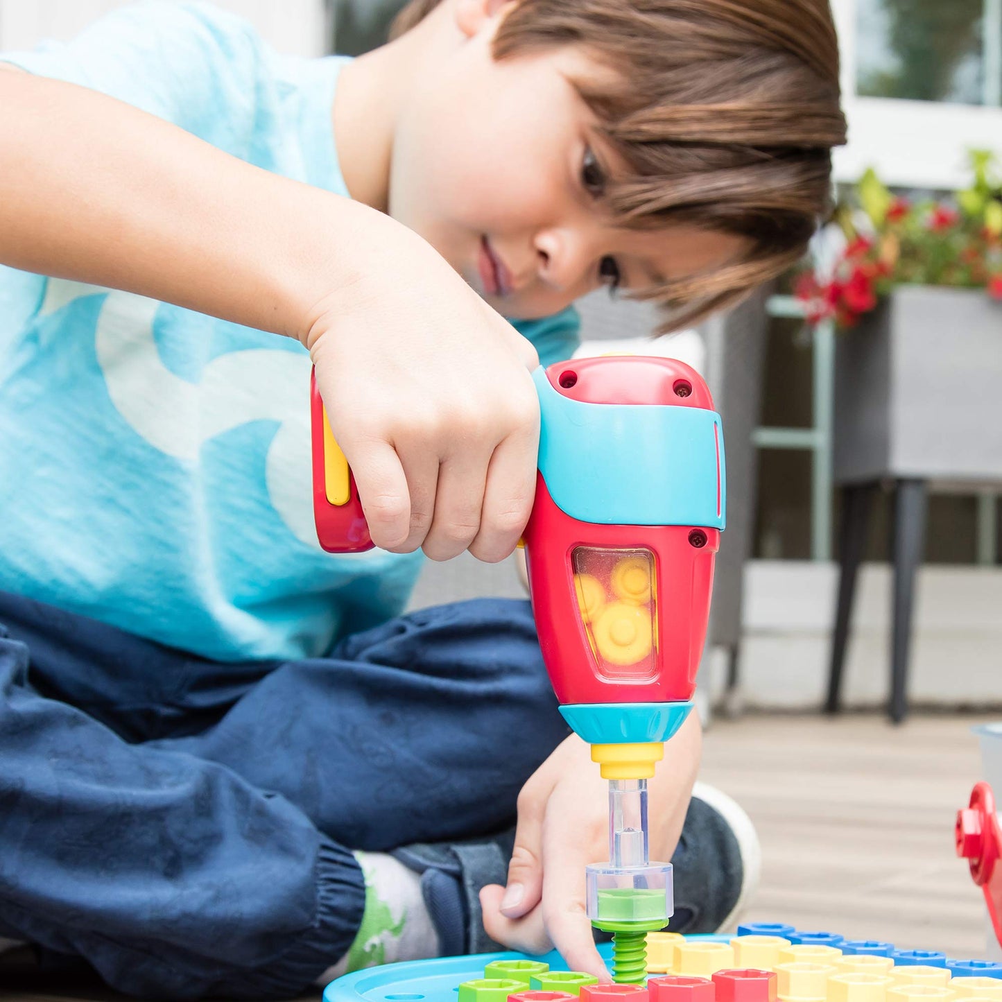 Educational Insights Design & Drill Power Drill, Compatible with Design & Drill Sets, Real Working, Kid-Friendly Toy Drill, Bran