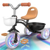 Toddler Tricycle For 1-3 3-5 Year Olds, Colorful Lighting Toddler Bike Baby, Toys For Ages 2-4 Boys, 3-Level Adjustable Seat, 2
