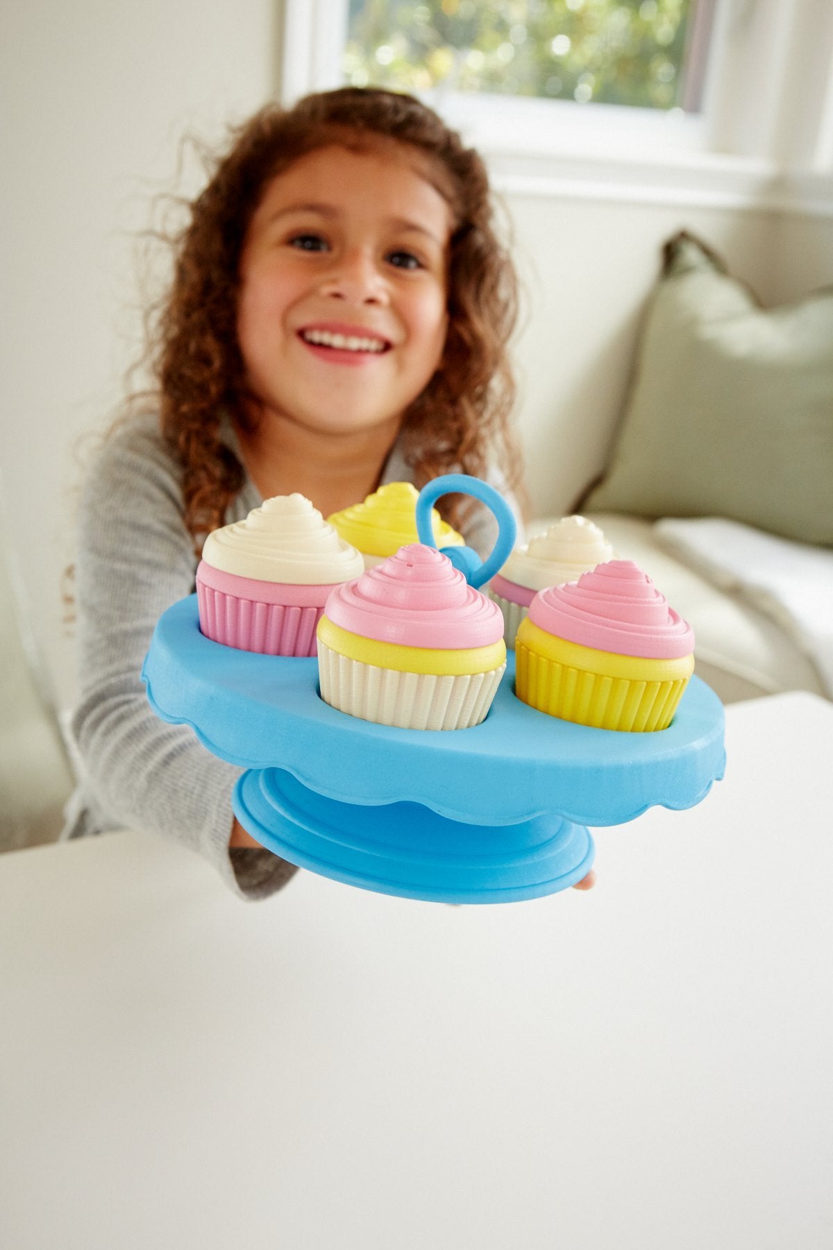 Green Toys Cupcake Set - 16 Piece Pretend Play, Motor Skills, Language & Communication Kids Role Play Toy. No BPA, phthalates, P