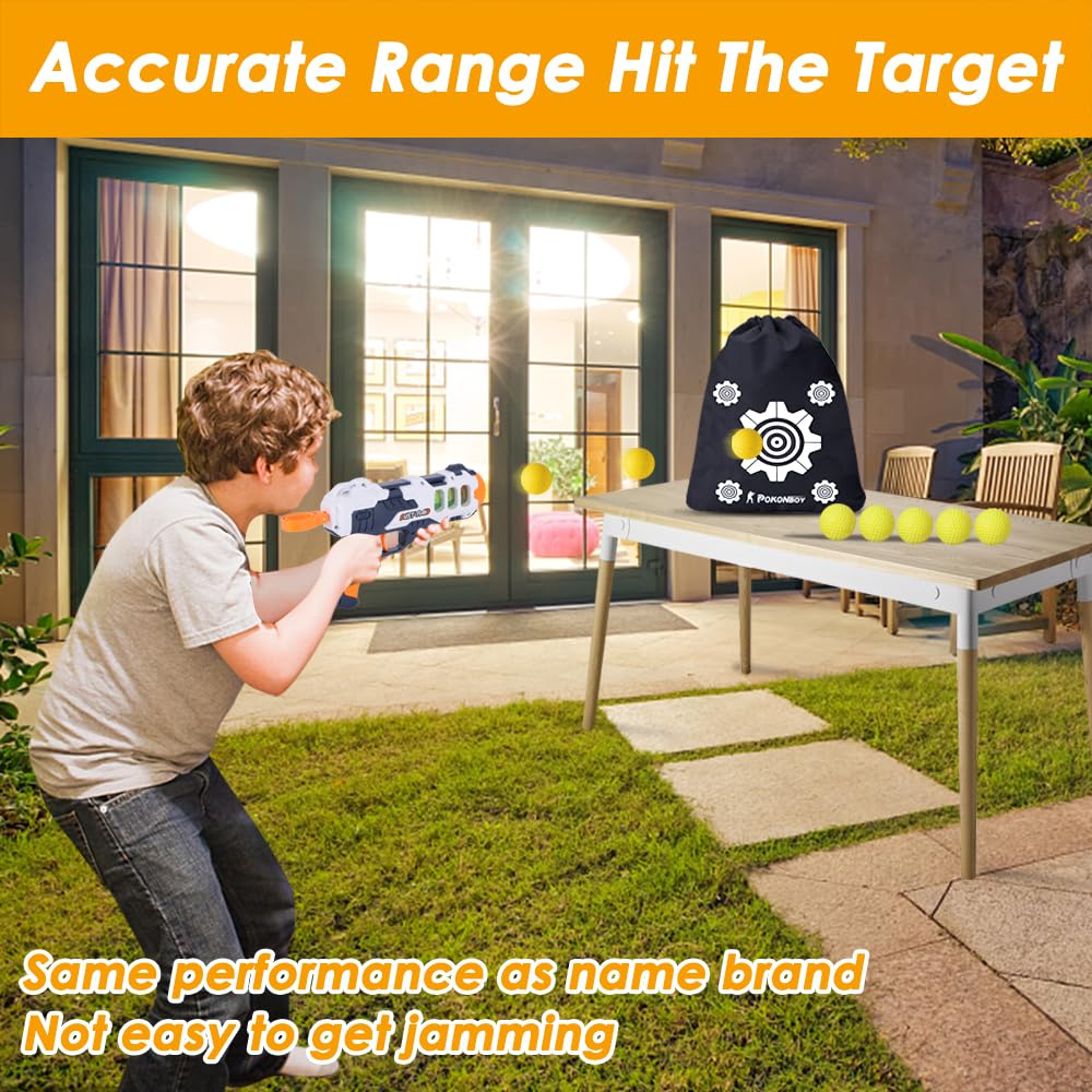 Pokonboy Upgraded 500-Round Balls Refill Pack Compatible With Nerf Rival Apollo, Zeus, Atlas And Artemis Blasters (Storage Bag Included)