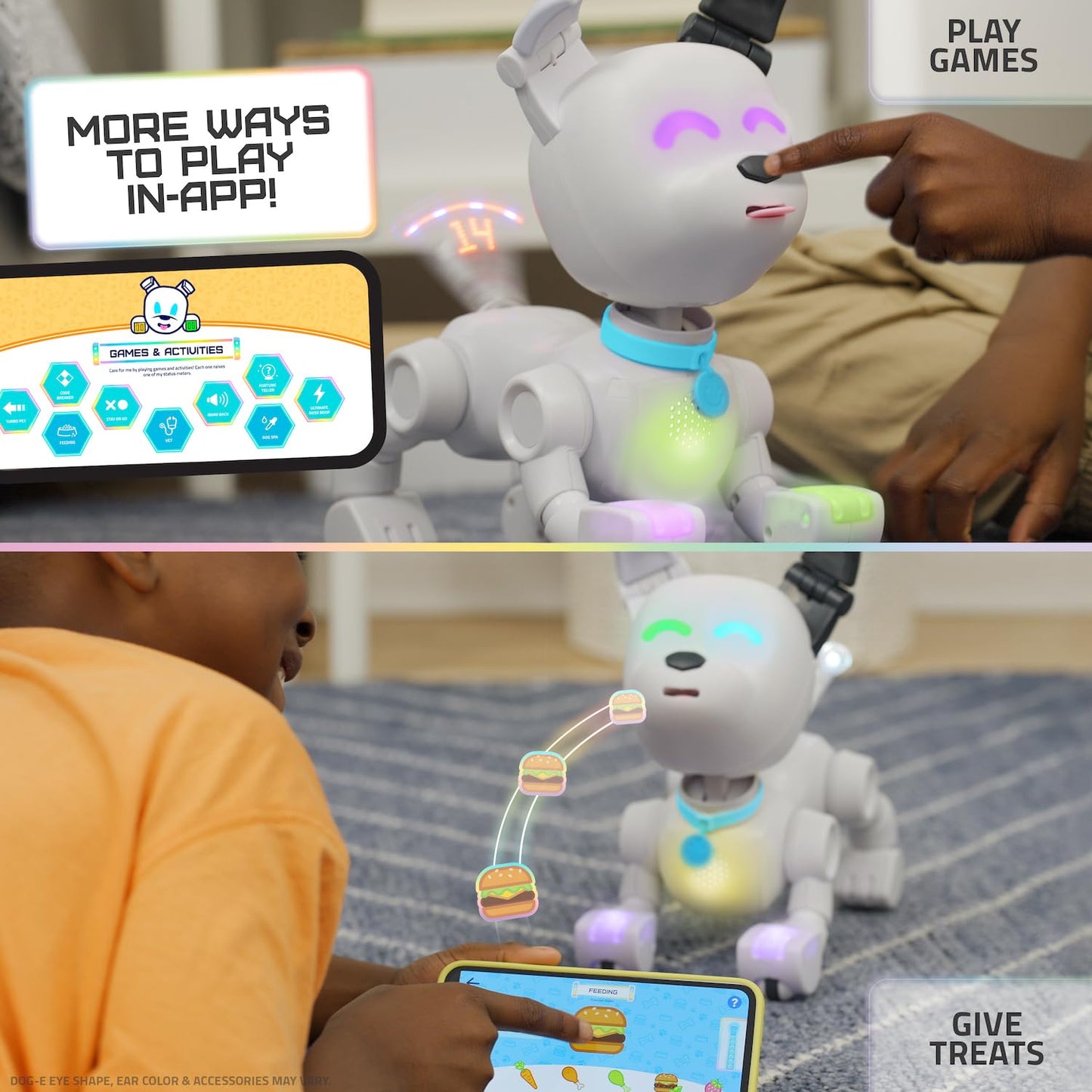 Dog-E Interactive Robot Dog With Colorful Led Lights, 200+ Sounds & Reactions, App Connected (Ages 6+)