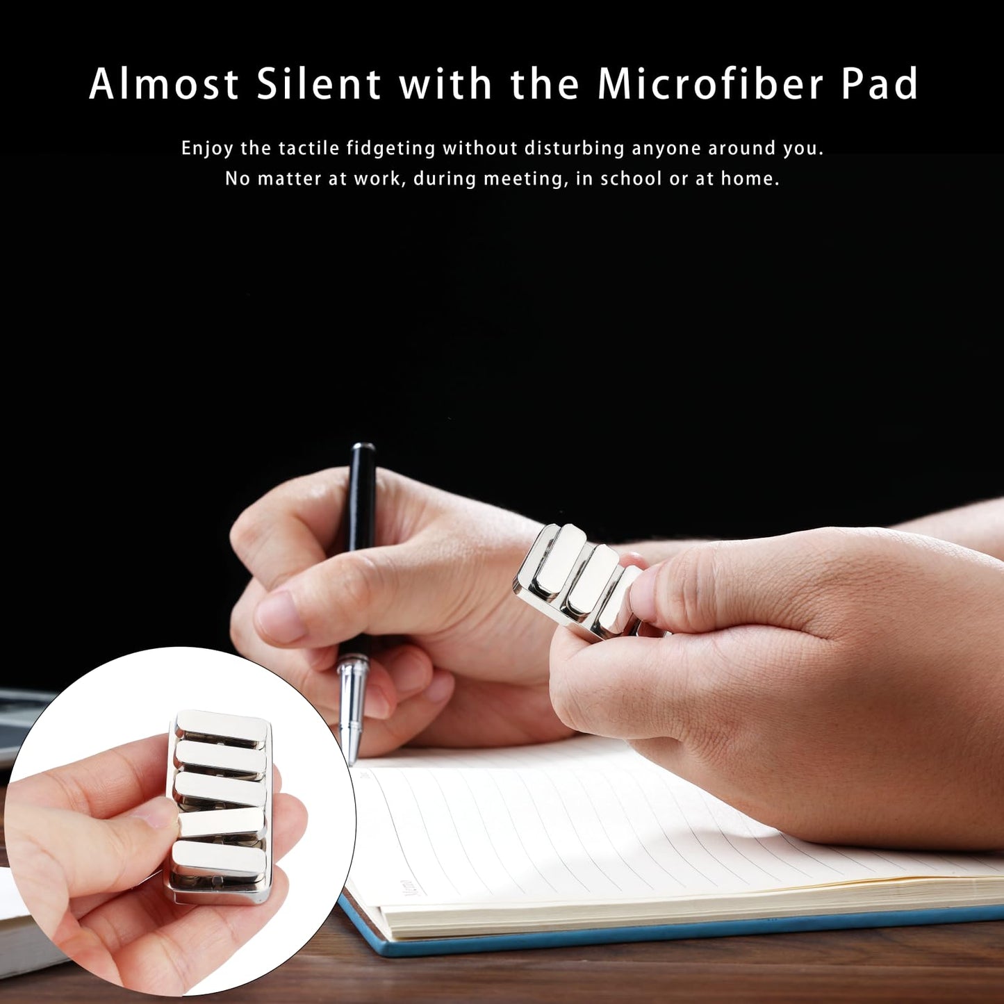 Fidget Toys Adults Metal Fidget Slider Edc Magnetic Haptic Fidget Clicker With 3 Noise Levels, Loud-Quieter-Quiet Fidget Toy For