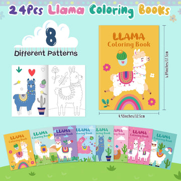 Funrous 24 Set Llama Coloring Books Llama Party Favors Bulk DIY Color Your Own Alpaca Crafts Paper Birthday Decorations for Home