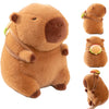 Soft Capybara Stuffed Animals Capybara Plush Toys Plushies with Hamburger Backpack Cuddly Rodents Doll Gift for Kids and Lovers